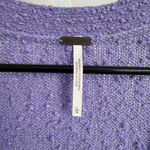 Free People Cardigan Sweater sz L Boho Oversized Purple Knit Lagenlook Button Photo 4