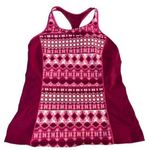 Lands' End  Activewear Gym Tank Top Maroon/Pink/White Size 6 EUC #0823 Photo 0
