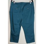 Tommy Bahama  Womens Size 14 Teal Cropped Pants Stretch Preppy Beach Boho Travel Photo 1