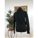 Women Small Cardigan Sweater Long Sleeve Pullover Black Knit Fishnets Y2K Boho Photo 3