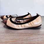 Louise et Cie Elainne Tan & Snakeskin Leather Ballerina Ballet Flats Size 8.5 Photo 2