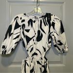 INC NWT I.N.C White/Black Print Scoop Neck Cutout Midi Dress Size S Photo 0