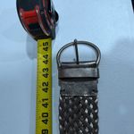 Gap  Womens Silver Metallic Leather Woven Belt Chunky Large Boho Festival Y2K Photo 5