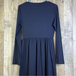 Slig Navy Blue Medium Scoopneck Faux Button Front Pullover Dress Photo 4