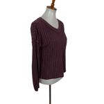 Altar'd State Altar’d State Ribbed Knit V Neck Long Sleeve Pullover Sweater Purple Small Photo 1