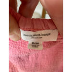 BeachLunchLounge  Smocked Midi Dress Square Neck Pink Cottagecore XL Cotton Gauz Photo 3