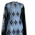 Chaser  Black Lace sheer Kimono Robe M/L Photo 9