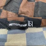 Pretty Little Thing NWT Brown Checkered Mesh Mini Beach Skirt Photo 3