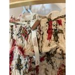 Free People Keeping Up with Kara Ivory Floral Long Sleeve Tunic Dress Blouse Top Photo 6