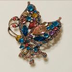 Butterfly Rhinestone Brooch, Multicolor Gold Photo 3