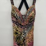Mori Lee  Formal Gown Maxi Animal Print Plunging Neckline Sleeveless Size 4 Photo 2