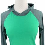 Nike Running Dri-Fit Green & Gray Long Sleeve Hooded Tee Photo 1