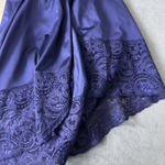 Vanity Fair Vintage  Half Slip Skirt Size XL Dark Blue Wide Lace One Slit 11752 Photo 6