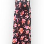 Tularosa  Santorini Maxi Dress Women's Med Black Pink Floral Sleeveless Halter Photo 4