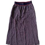 ACOTE Cotelac Burgundy Navy Striped MIDI Skirt Suze US XL Photo 0