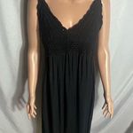 Blush  Black Crochet Top Midi Dress Size 16 Adjustable Straps Rayon Boho Photo 0