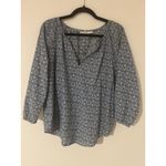 Roberta Roller Rabbit Roller Rabbit Wythe Blouse Anthropologie Blue White Block Print Cotton Top EUC M Photo 3