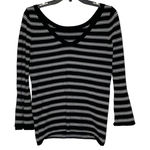 White House | Black Market  T-Shirt Top Size Small Black With White‎ Stripes Womens Photo 0