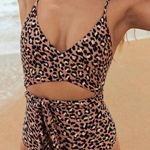 Aerie  Leopard Print Wrap One-Piece Full Coverage Swimsuit Photo 0