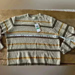 Mason & Belle NWT  Textured Long Sleeve Stripe Sweater ~ large Photo 4