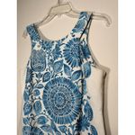 Anthropologie JUST TAYLOR Sheath Dress White Blue Quiet Luxury Greece Size 12 Photo 1