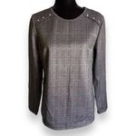 Nanette Lepore Nanette‎ Lepore Womens Pullover Sz L Long Sleeve Plaid Double Knit Black NEW Photo 3