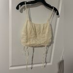 Urban Outfitters  UO Crop Ruched Cinched Bow Linen Corset Cotton Coquette Cami M Photo 9