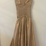 Hutch NWT Lietta Gown Gold Maxi Smocked Size M Photo 3
