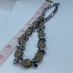 Artisan made glass leaves & hematite beaded necklace Green Photo 7