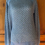 I.N.C. Women's Blue Sweater with silver metallic threads. Size Medium. Blue Photo 0