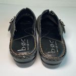 Born concept Charcoal Black Leather BOC Heeled Clogs Photo 9