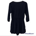 Band of Gypsies  medium black one piece romper v neck elastic waist 3/4 sleeves Photo 8