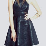 ASTR  Nordstrom Black Snakeskin Dress Halter neck Sleeveless Womens‎ Size S Photo 0