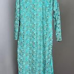   Vintage 60’s/70’s Mint Green Long Sleeve Floral Eyelet Ankle Length Dress Photo 0