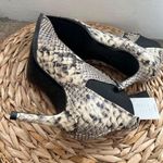 ZARA NWT Brown black Snake Print pull tab stretch Pointed Toe Booties Size 35 Photo 5
