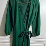 J.Crew  V Neck Green Wrap Dress Sz 4 Photo 1