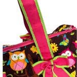 NGIL Vibrant Owl And Floral Print Quilted Brown Pink Photo 1