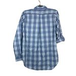 Ridgecut Womans Shirt Roll Tab Sleeve Toughwear Top Sz M Periwinkle Green Plaid Blue Photo 2