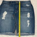 Jessica Simpson  denim skirt size 27 adorn high waist skirt distressed button up Photo 1