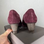 COCLICO Women's Burgundy Suede D'Orsay Pointed Toe Block Heel Shoes Size 36 Purple Photo 4