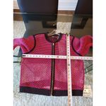 a.n.a  Bomber Jacket Womens PL Pink Black Mesh Polyester Long Sleeve Full Zip Photo 7