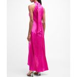 frame denim FRAME hot pink 100% silk tie-neck halter dress (magenta color) Photo 3