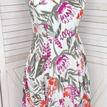 Old Navy  Tropical Floral Print Cami Sundress Fit Flare White‎ Pink Small Photo 0