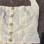 Free People cream retro button up linen halter top Photo 5