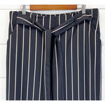 NEW Simply Emma Plus Size Gaucho Wide Leg Crop Pants Black Taupe Stripe Belted Photo 3