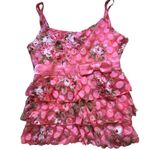 Y2K vtg. Coquette‎ Polka Dot Pink Bow INC Ruffle Barbie Top Medium. Photo 1