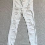 Hollister Distressed Denim White Ripped High Rise Skinny Jeans Sz 25 Short Photo 0