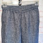 Talbots Pants Womens 2 Petite Linen Wide Leg Casual Blue White Striped beach Photo 1