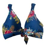 So Luna Over The Moon Shirred Cutout Bikini Top Size Medium D Photo 0