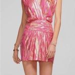 Ramy Brook Women's Pink Reina Ruched Silk Metallic Mini Dress Size 4 NWT Disco Photo 1
